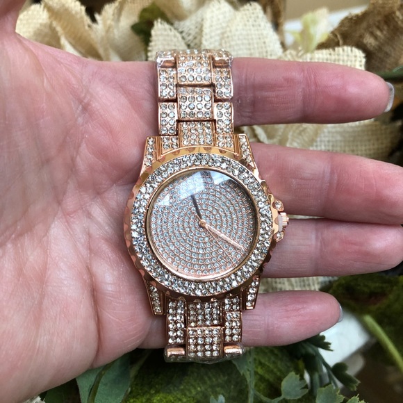 Rose Gold Crystal Watch - Picture 5 of 8